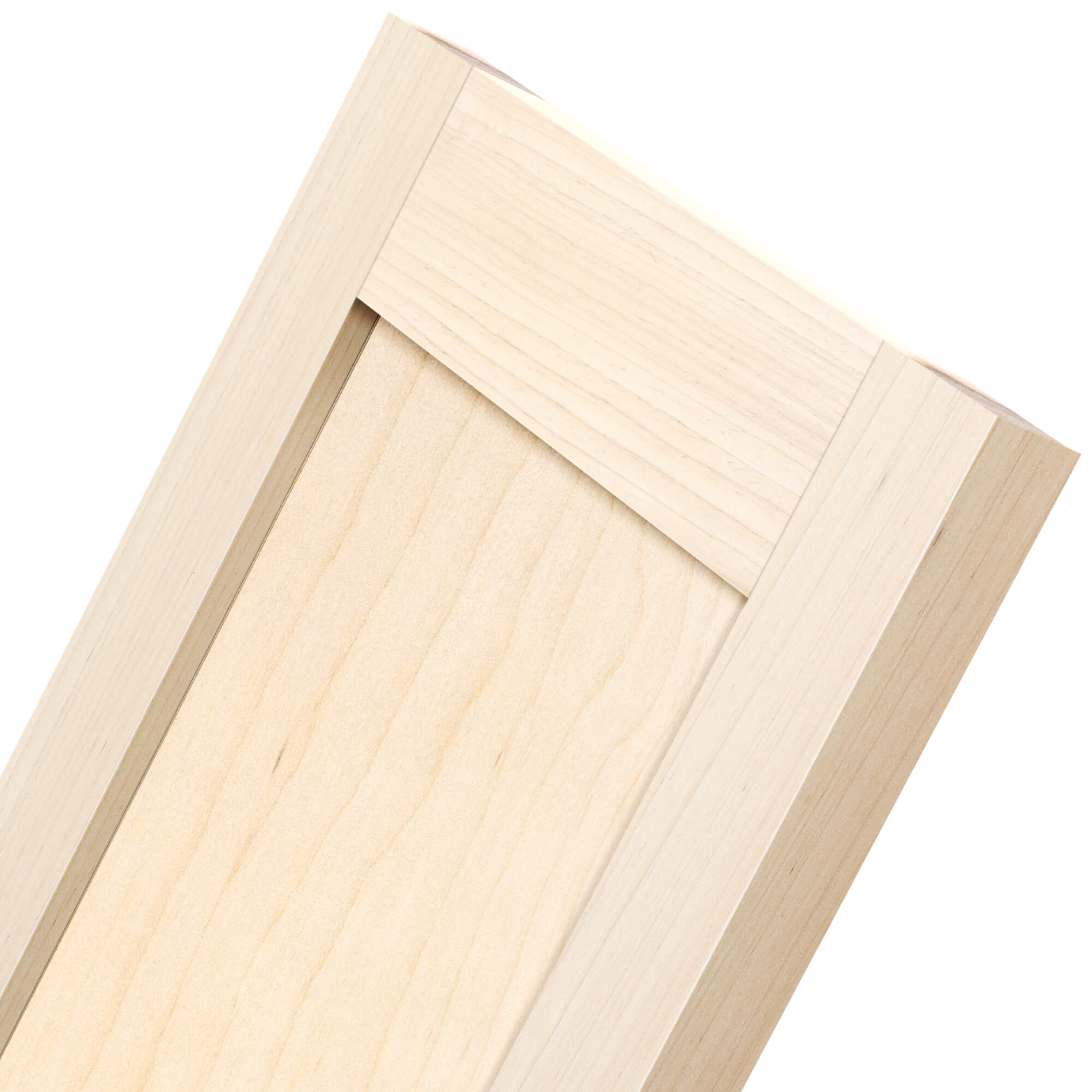 Poplar wood cabinet door zoomed close-up view – handcrafted solid poplar wood texture
