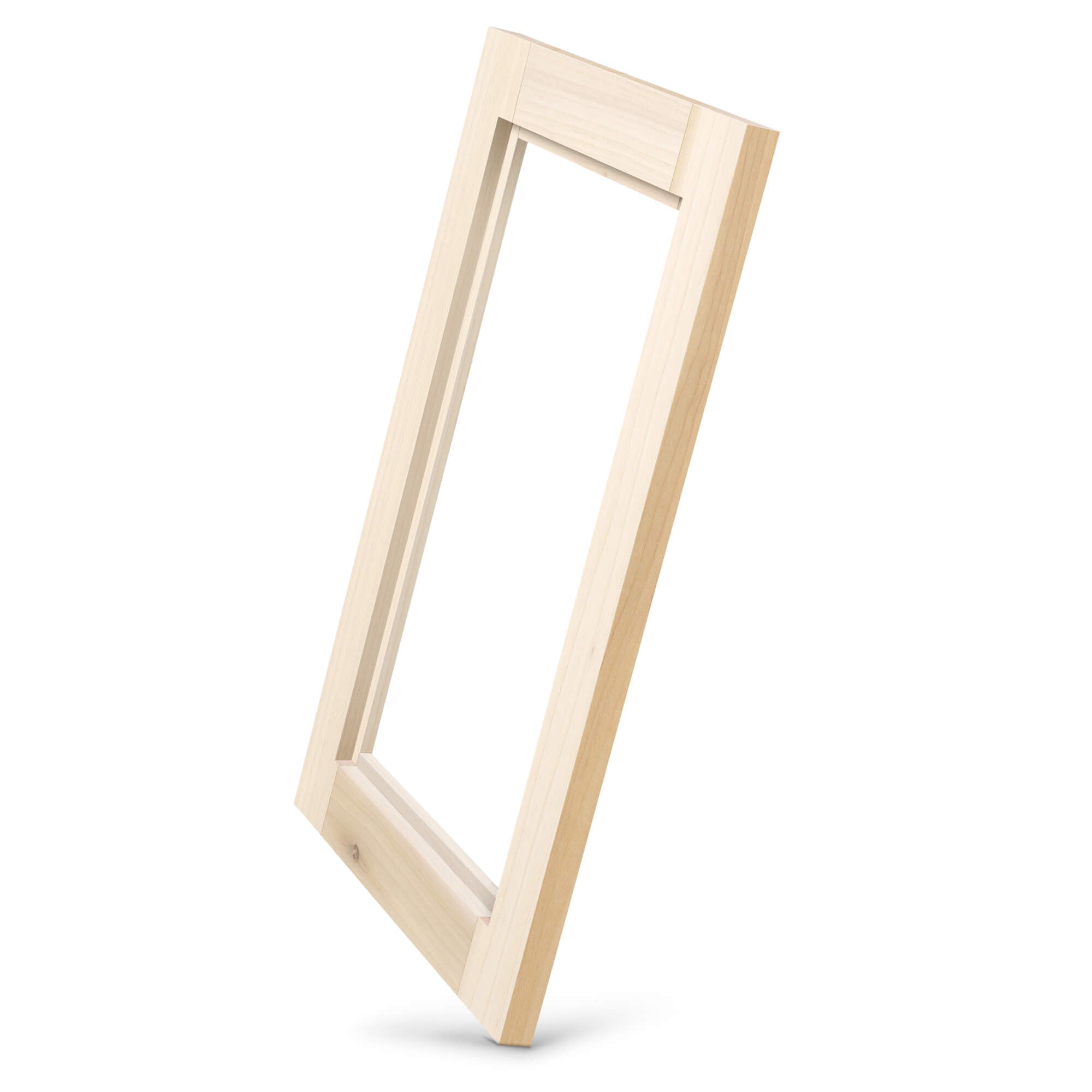 Poplar wood glass cabinet door side view – solid poplar wood frame for glass insert