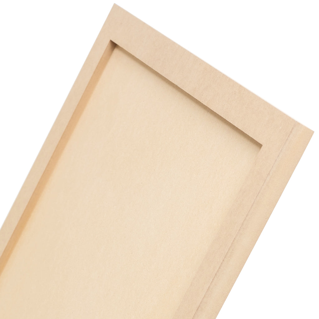 Slim Shaker cabinet door close-up – minimalist MDF door with narrow 1” stile design